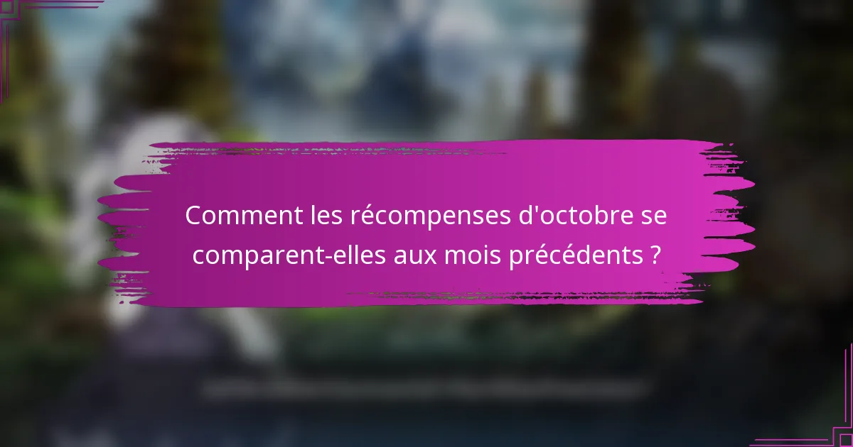 Comment les récompenses d'octobre se comparent-elles aux mois précédents ?