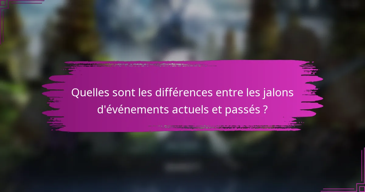 Quelles sont les différences entre les jalons d'événements actuels et passés ?